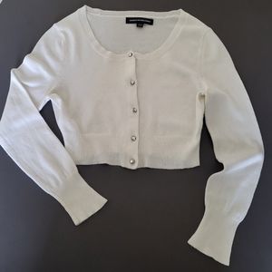 Express Design Studio Cropped Cardigan White XXS